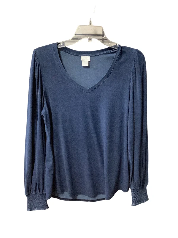 spaghetti strap women's topsTop Long Sleeve By Chicos In Blue, Size: M