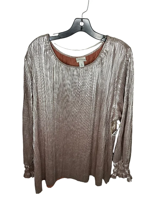 women's tops for bridal showers and baby showersTop Long Sleeve By Ava & Viv In Bronze, Size: 3x