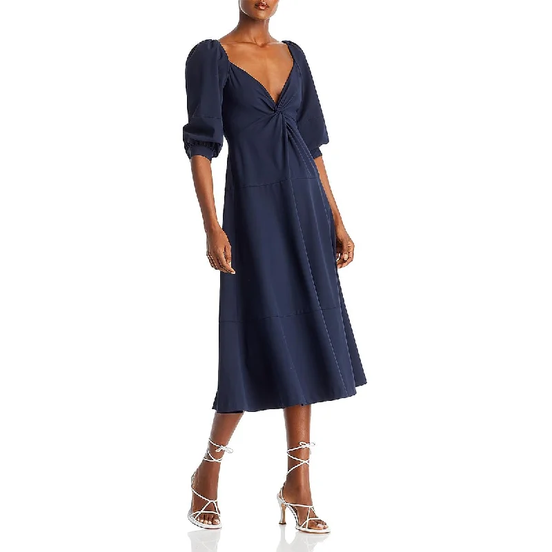 Evening DressCinq a Sept Womens Kristine Knot-Front  Midi Dress