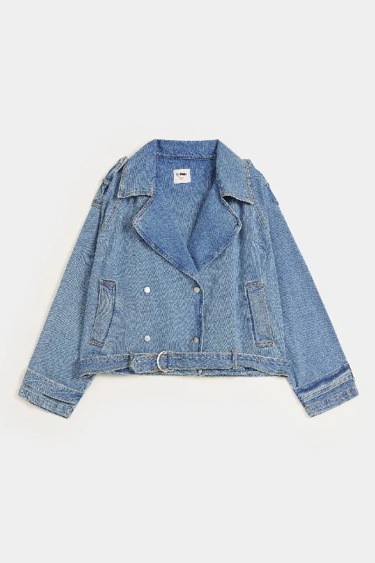 women's coats made in ethical factoriesSuper Cropped Denim Jacket