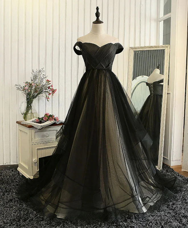 Cut-Out DressCustom Made  Tulle  Off Shoulder Long Prom Dress, Evening Dress