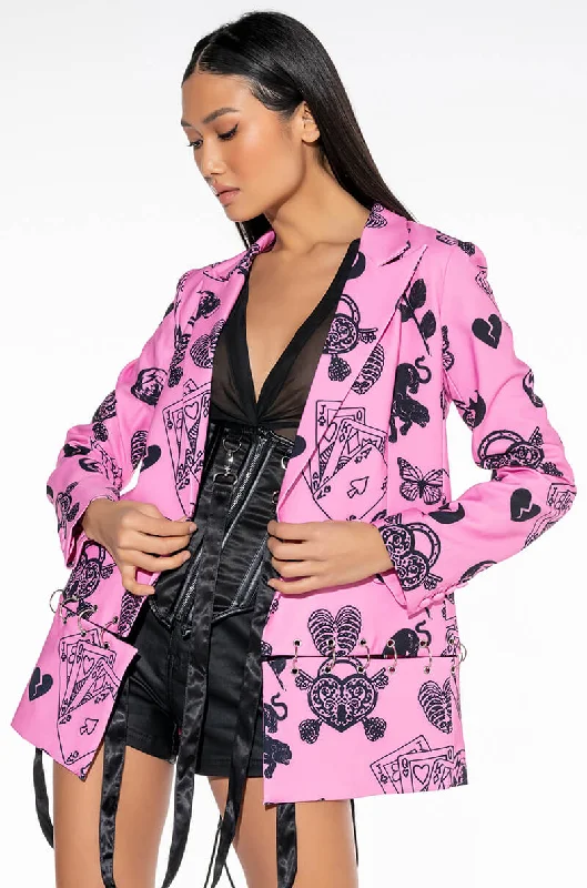 women's coats with oversized fitsVON LOUIS TATTED BLAZER