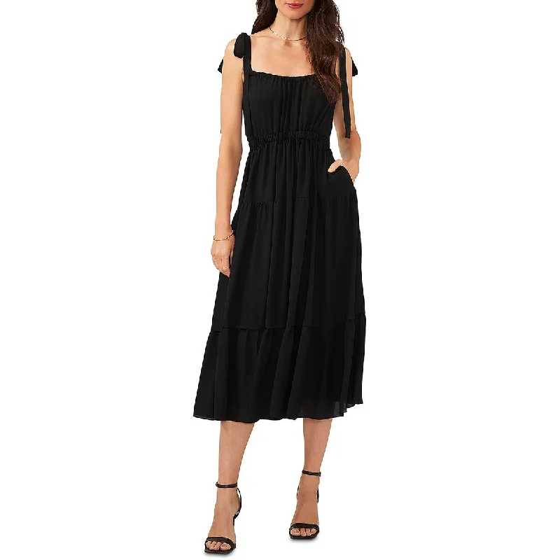 Tiered Dress1.State Womens Pleated Boho Midi Dress