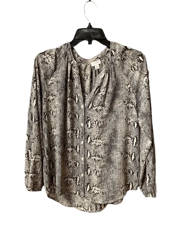 women's tops for those who want to stay on top of the latest fashion trends and wear pieces that are both stylish and on-trendTop Long Sleeve By J. Crew In Snakeskin Print, Size: M