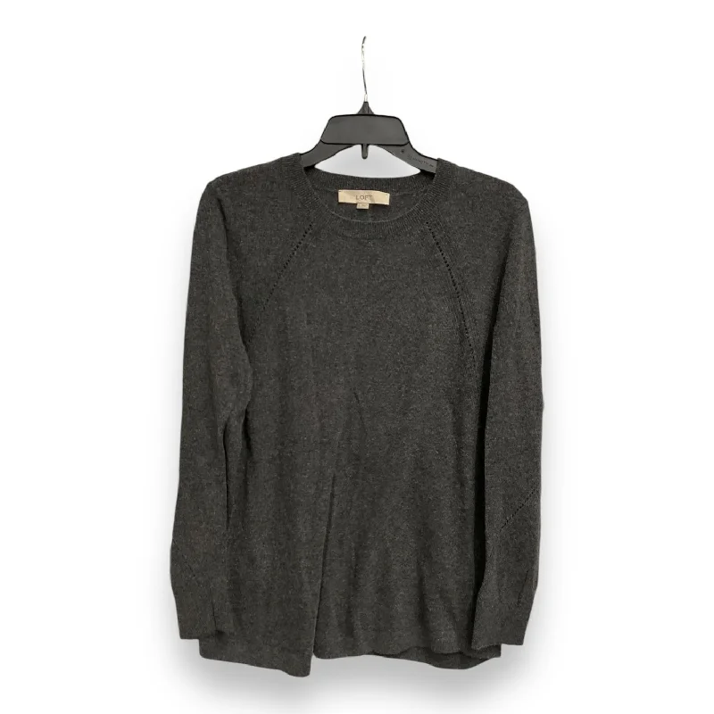 cropped women's topsTop Long Sleeve By Loft In Grey, Size: L