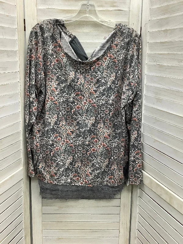 women's tops for those who want to add a pop of color to their outfitsTop Long Sleeve By Lc Lauren Conrad In Floral Print, Size: L