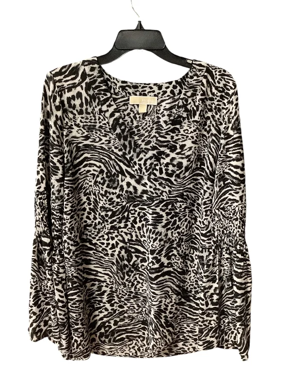 women's tops for bridal showers and baby showersTop Long Sleeve Designer By Michael By Michael Kors In Animal Print, Size: M