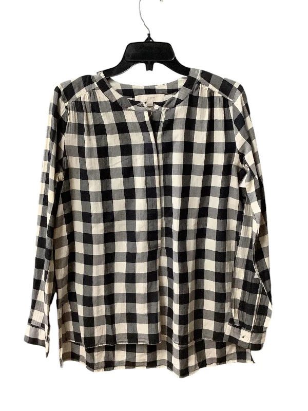 women's tops for those who love to mix and match prints and patternsTop Long Sleeve By Loft In Plaid Pattern, Size: Xs