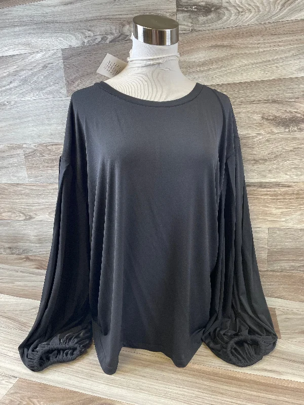 cozy women's tops for fall and winterTop Long Sleeve Basic By Eloquii In Black, Size: 3x