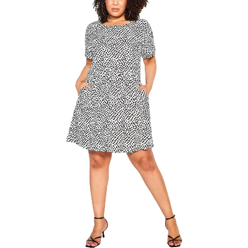 A-Line DressCity Chic Womens Billie Spot Linen Midi Dress