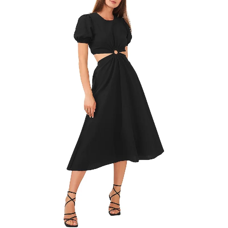 Zip-Up Dress1.State Womens Puff Sleeve Long Midi Dress