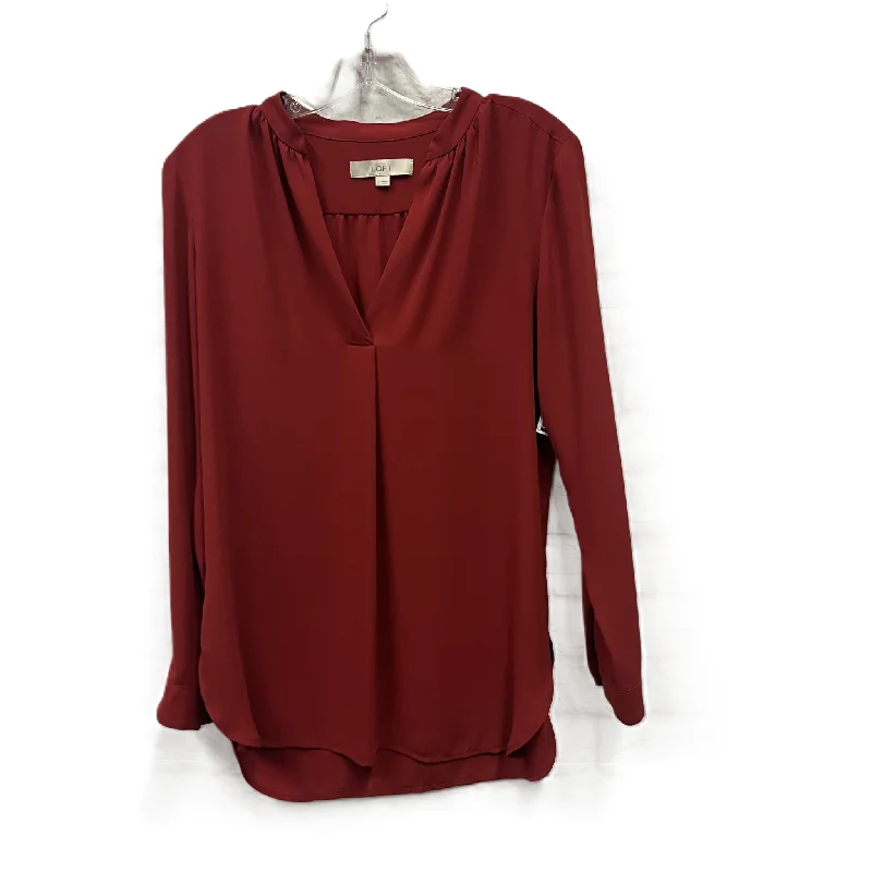 women's tops for statement-making outfitsTop Long Sleeve By Loft In Red, Size: S