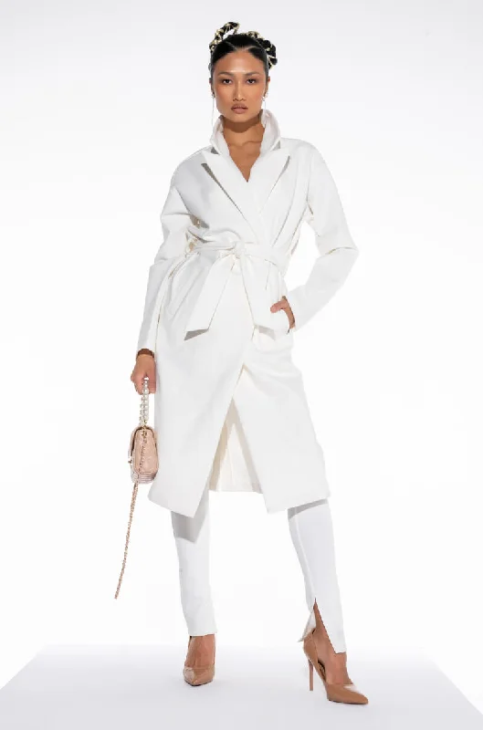 women's coats for formal eventsLIKE WHEN I GET HIGH LONG WHITE TRENCH COAT