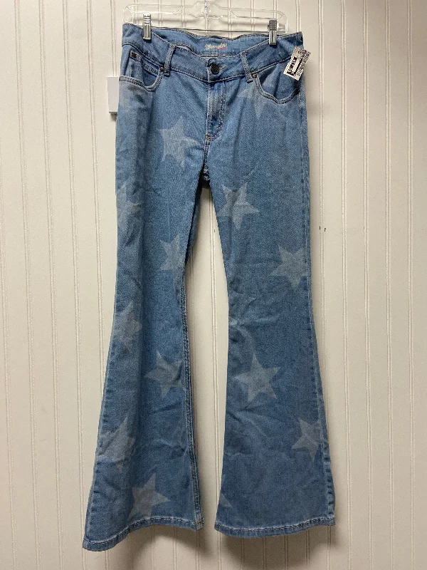 women's capri denim jeansJeans Boot Cut By Wrangler In Blue Denim, Size: 14