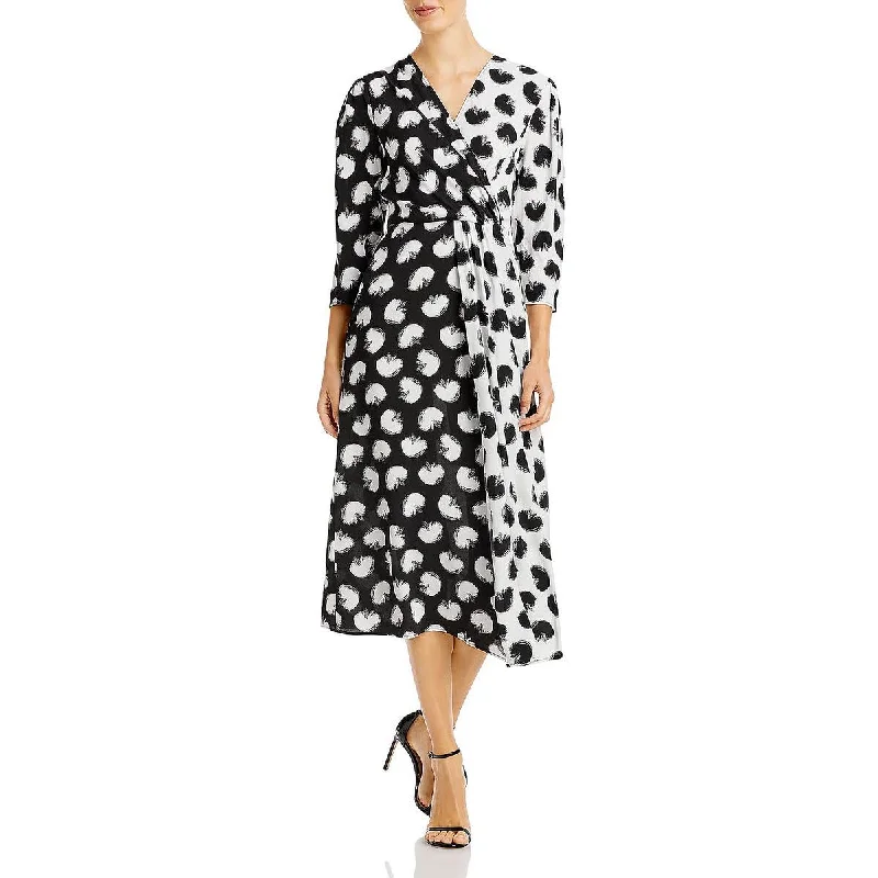 women's ruffle dressesBoss Womens Surplice Midi Wrap Dress