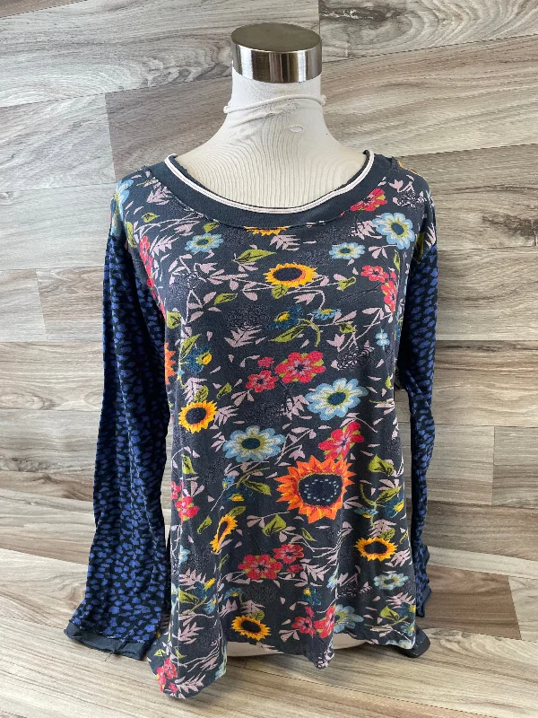 women's tops for those who love bold and vibrant colorsTop Long Sleeve By Clothes Mentor In Floral Print, Size: L