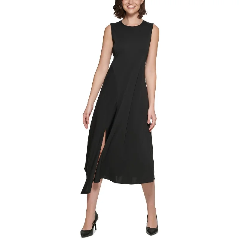 Short-Sleeve DressKarl Lagerfeld Paris Womens Solid Matte Jersey Midi Dress