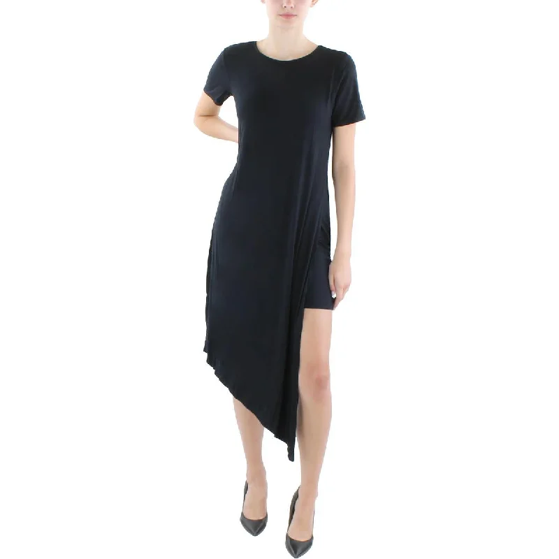 Knit DressBCBGMAXAZRIA Womens Asymmetric Slit Midi Dress