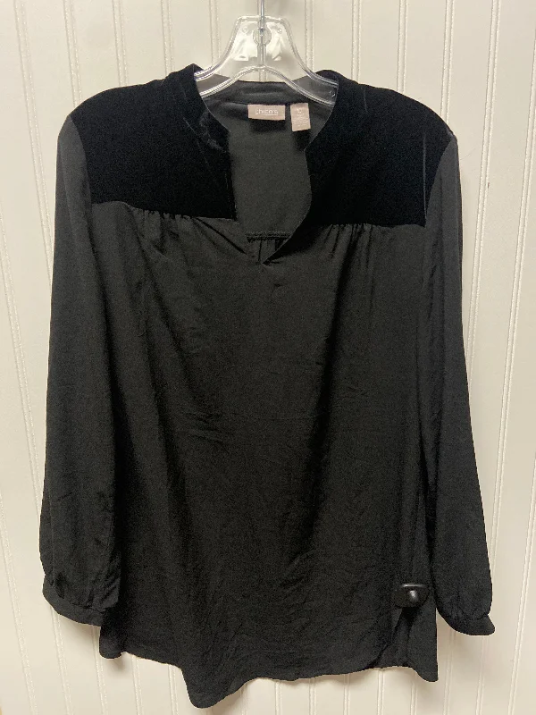 women's tops for relaxed weekendsTop Long Sleeve By Chicos In Black, Size: S