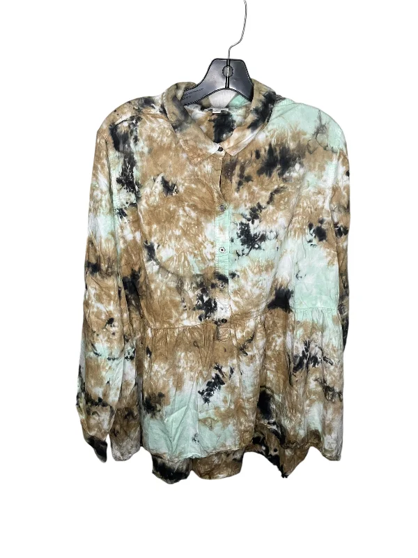 women's tops for glamorous eveningsTop Long Sleeve By True Craft In Tie Dye Print, Size: 3x