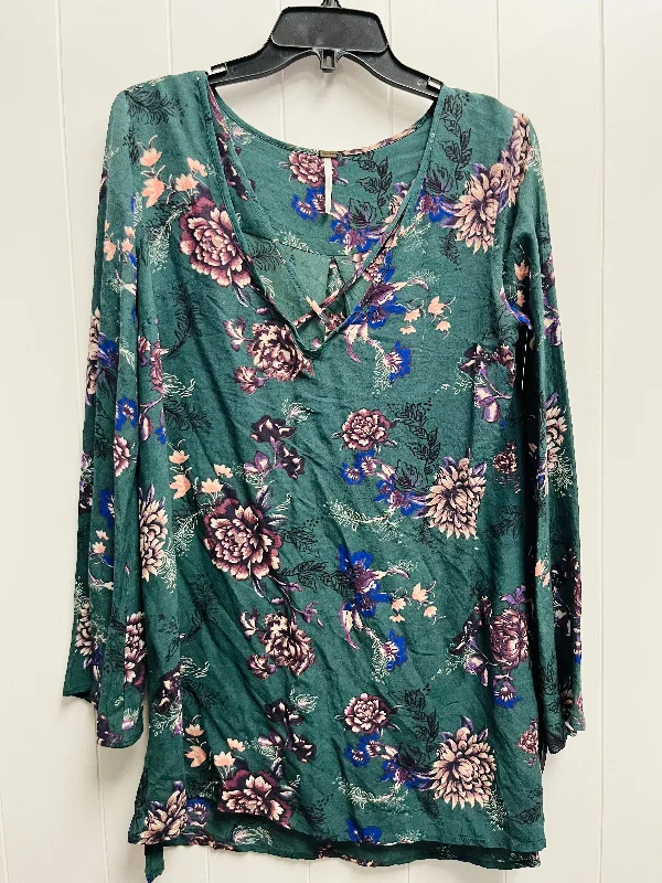 women's tops with built-in brasTop Long Sleeve By Free People In Green, Size: S