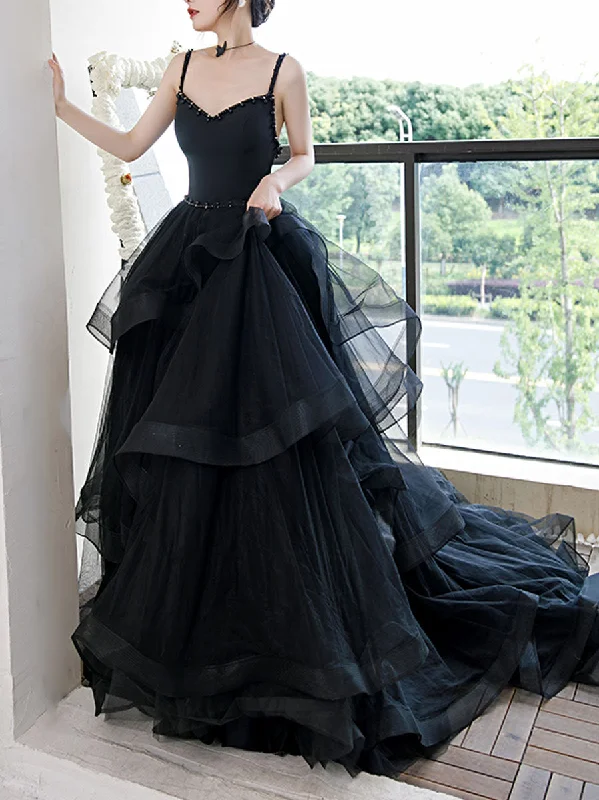 Prom DressElegant Black Long Prom Dress, Black Formal Graduation Evening Dresses