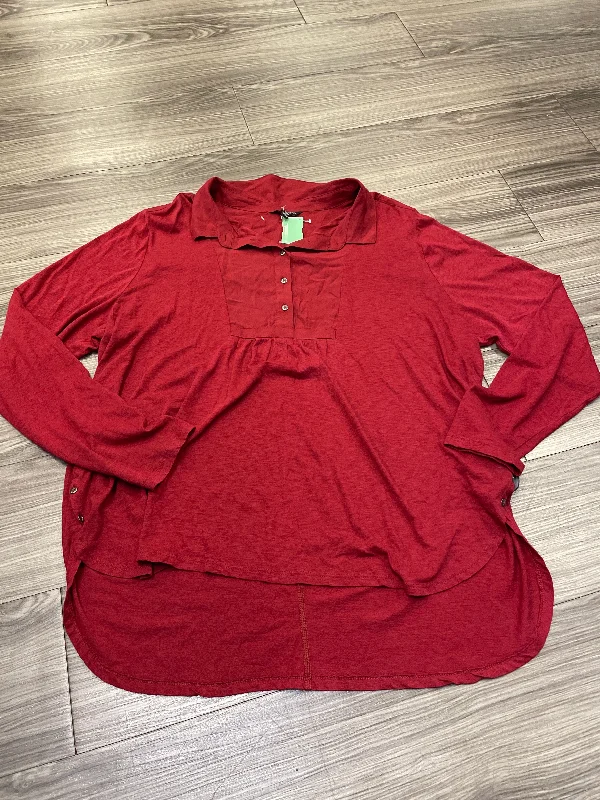 women's tops for those who want to make a bold fashion statement with their choice of topsTop Long Sleeve By Lucky Brand In Red, Size: Xl