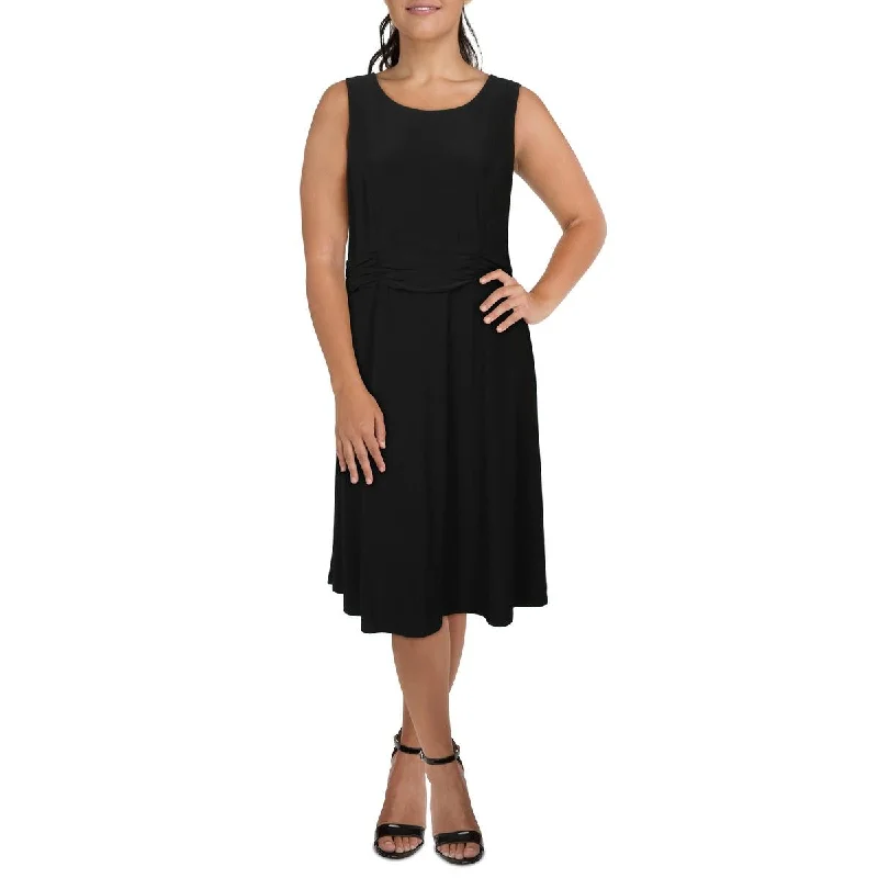 women's work dressesJessica Howard Womens Plus Sleeveless Ruched Midi Dress