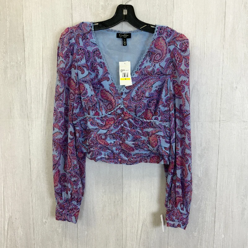 camisoles for womenTop Long Sleeve By Jessica Simpson In Blue & Purple, Size: M