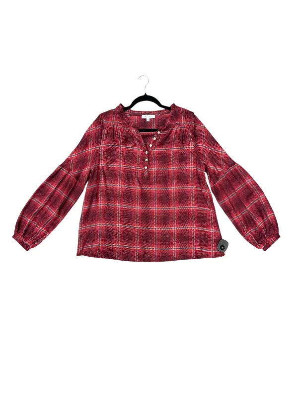 women's tops for those who prefer classic over trendy stylesTop Long Sleeve By Clothes Mentor In Red, Size: M