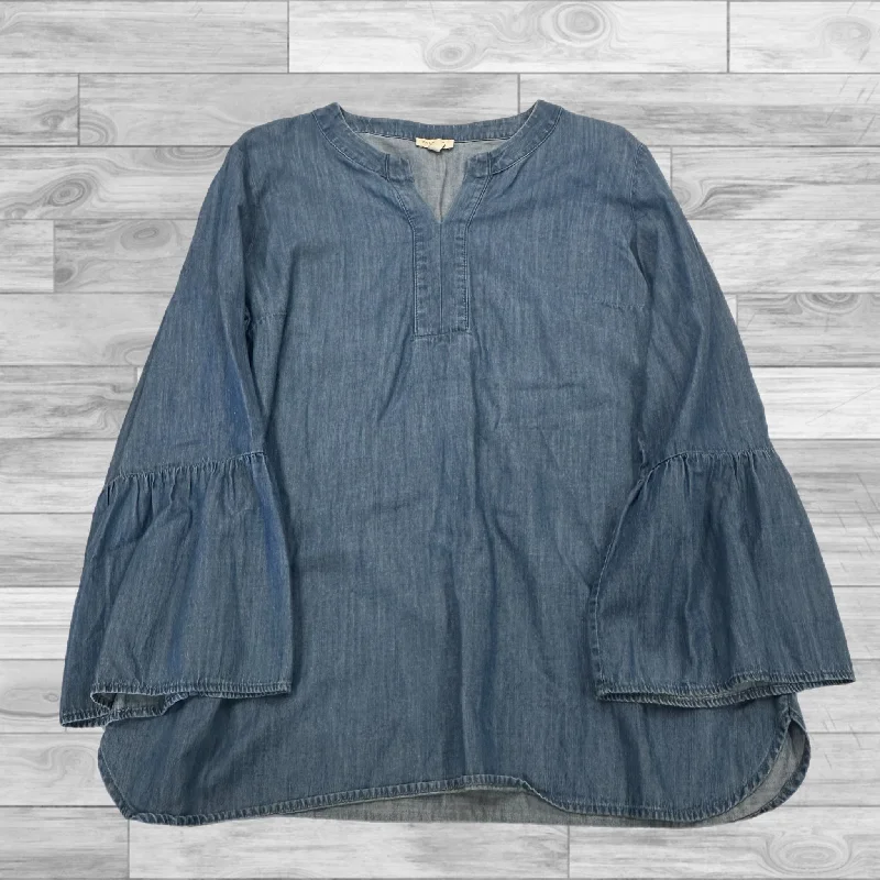 women's tops for those who want to add a personal touch to their wardrobe with unique and one-of-a-kind piecesTop Long Sleeve By Talbots In Blue Denim, Size: M