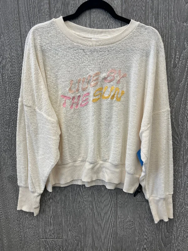 women's tops for relaxed weekendsTop Long Sleeve By Old Navy In Cream, Size: Xl