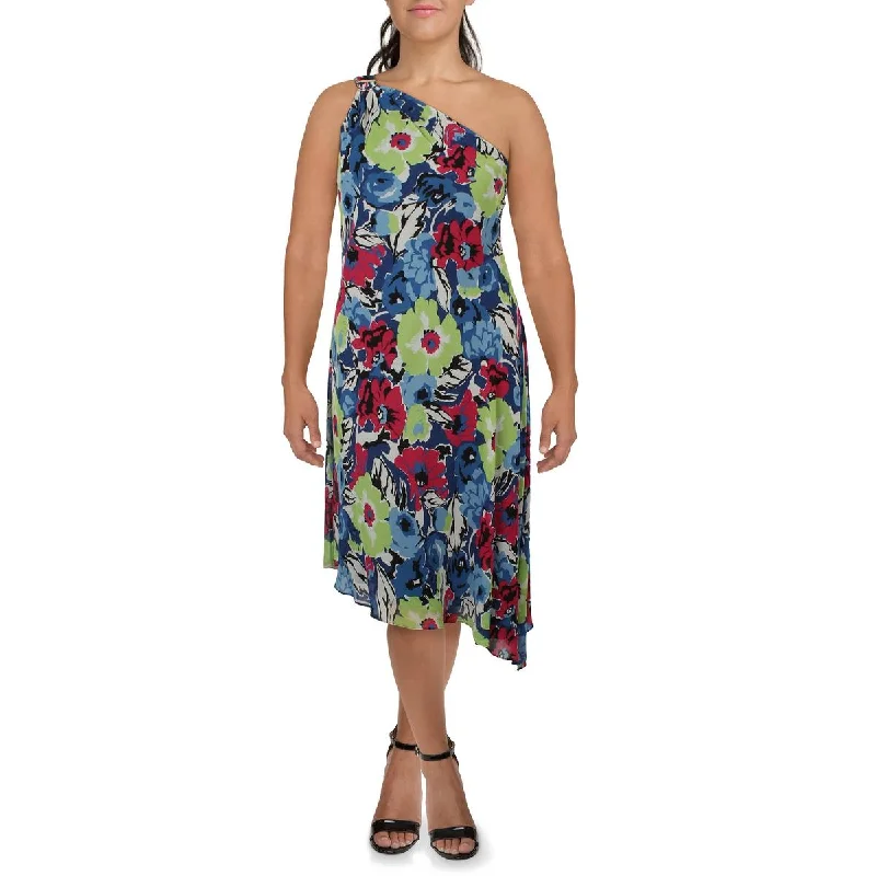 Formal DressLauren Ralph Lauren Womens Georgette Floral Print Chiffon Midi Dress