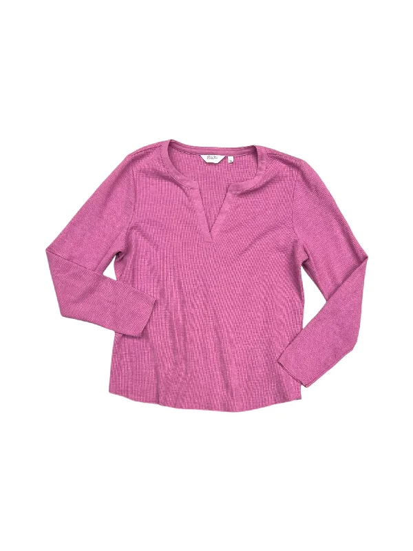 women's tops for those who appreciate subtle and muted tonesTop Long Sleeve By Clothes Mentor In Pink, Size: L