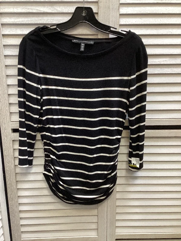 trendy women's topsTop Long Sleeve By White House Black Market In Striped Pattern, Size: Xs