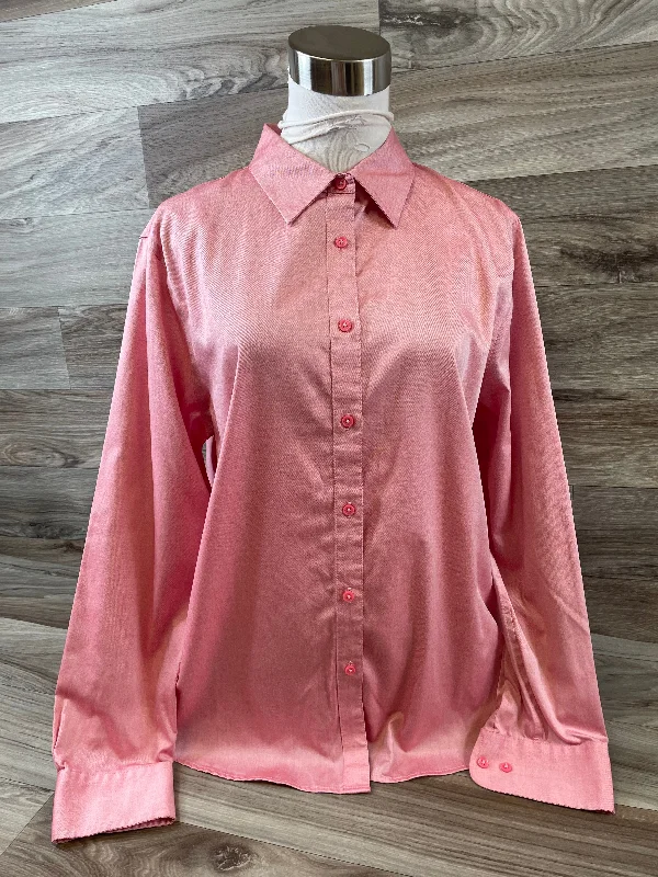 women's tops for those who seek both style and comfortTop Long Sleeve Basic By Jones New York In Pink, Size: L