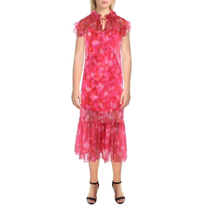 women's lightweight dressesBeulah Womens Semi-Formal Sheer Midi Dress