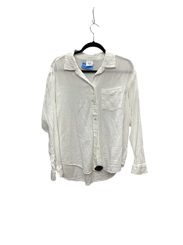 women's tops that offer a perfect blend of style, comfort, and affordabilityTop Long Sleeve By Gap In White, Size: M