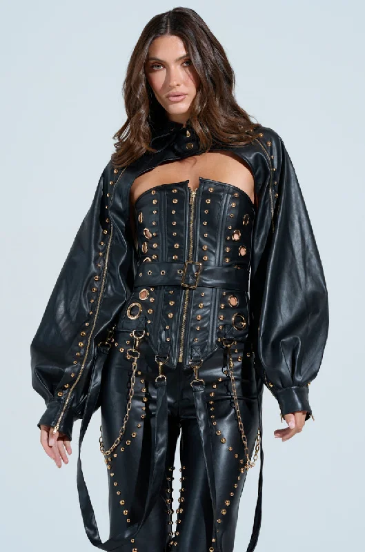 women's coats for layeringDW STUDDED BOLERO