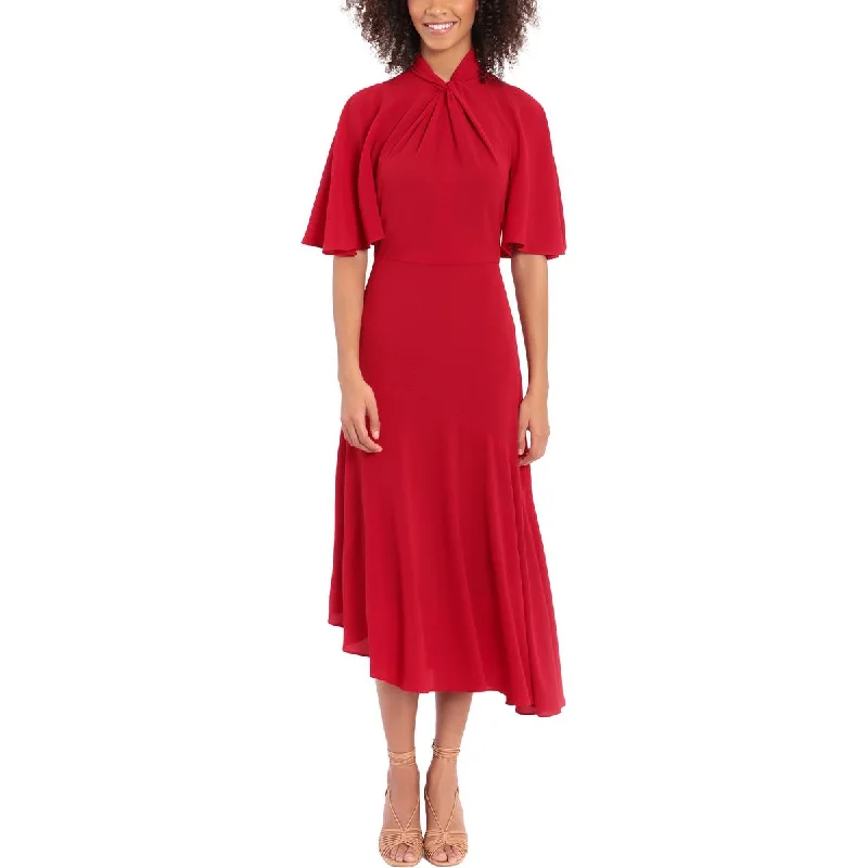 women's ruffle dressesMaggy London Womens Crepe Midi Cocktail and Party Dress