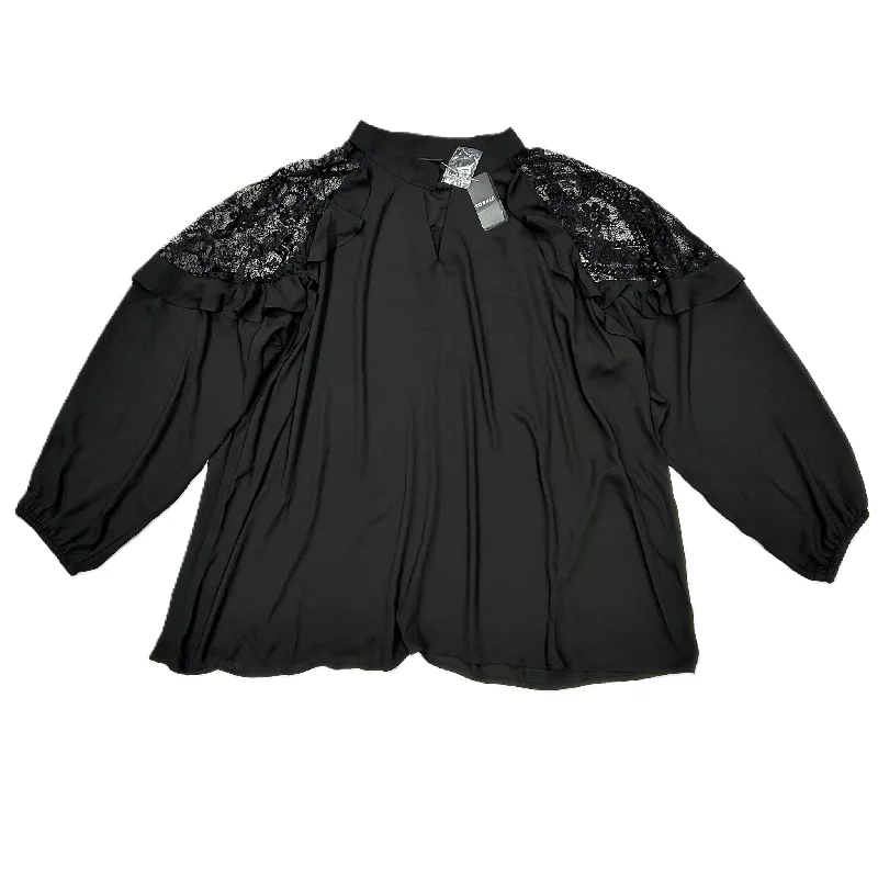 women's tops with flutter sleevesTop Long Sleeve By Torrid In Black, Size: 4x