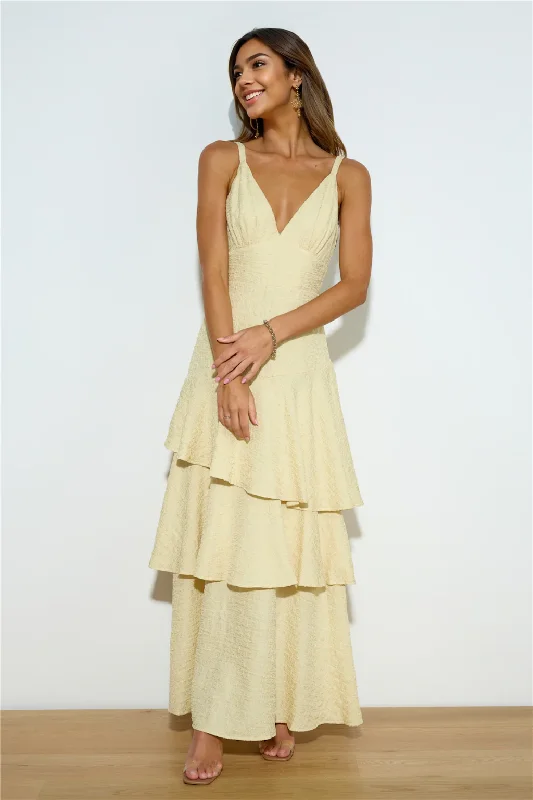 Asymmetric DressRed Carpet Entrance Maxi Dress Lemon