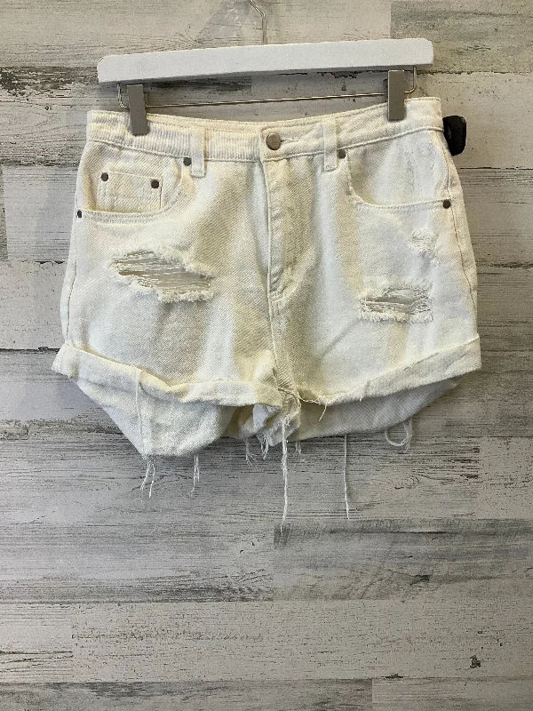 women's beach shortsWhite Denim Shorts Mustard Seed, Size 8