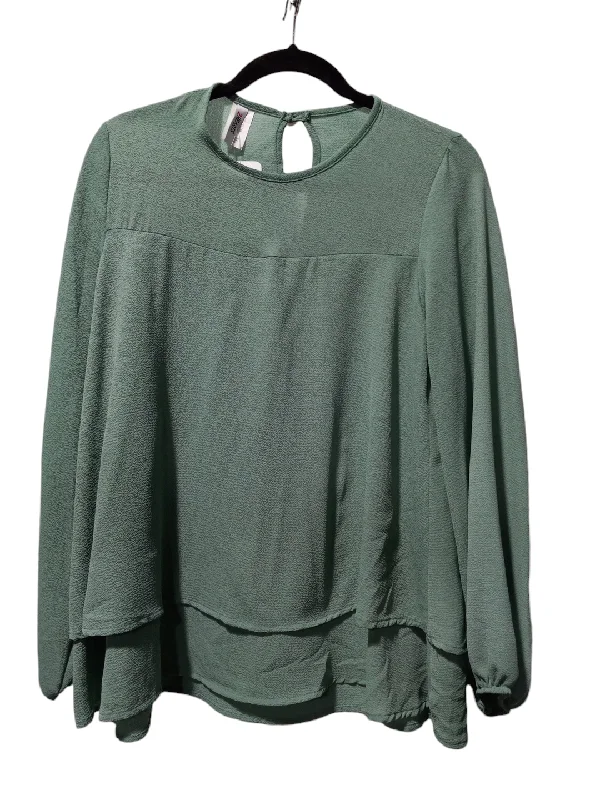 women's tops with cinched waistsBlouse Long Sleeve By Clothes Mentor In Green, Size: S