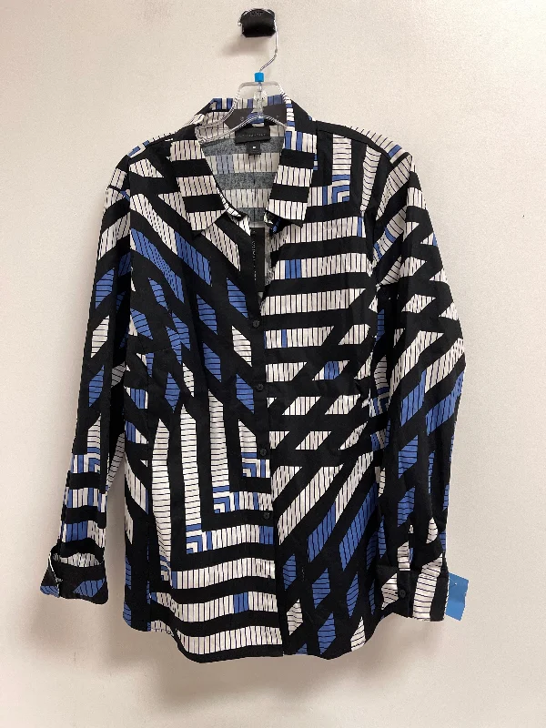 women's tops for those who believe in expressing their individuality through fashionBlouse Long Sleeve By Clothes Mentor In Black & Blue, Size: 2x