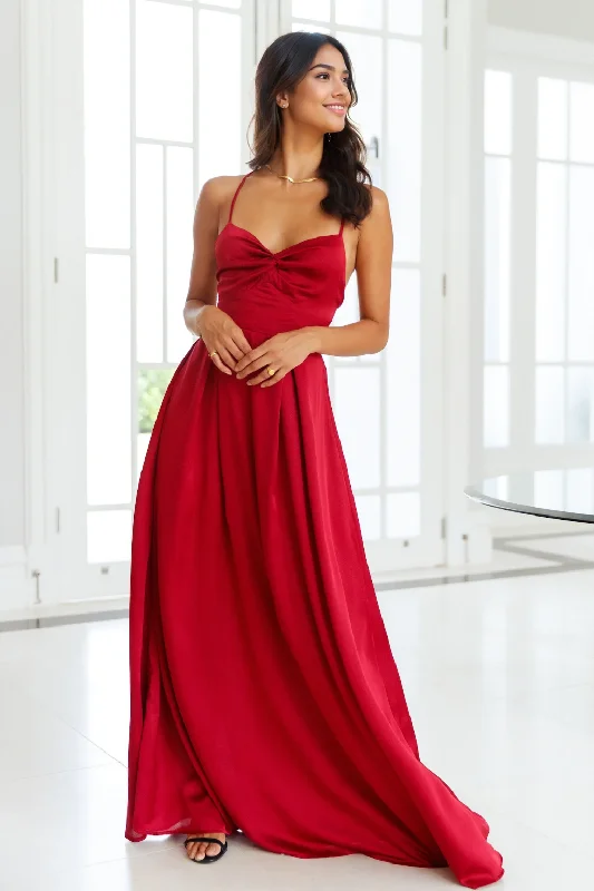 Leather DressDrinks All The Time Maxi Dress Red