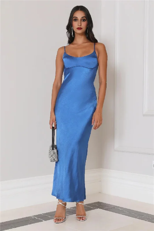 women's wedding guest dressesFeels Like Luxe Maxi Dress Blue