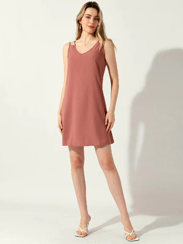 Short-Sleeve DressSummer Casual Loose Sleeveless Mini Dress Sundress