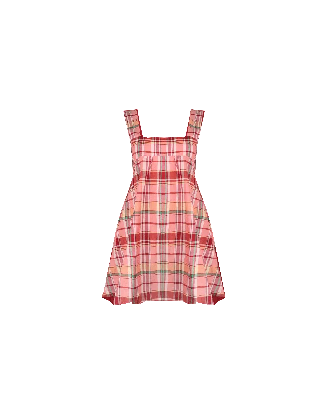 Mermaid DressMARGIE TIE MINI DRESS PEACHIE TARTAN