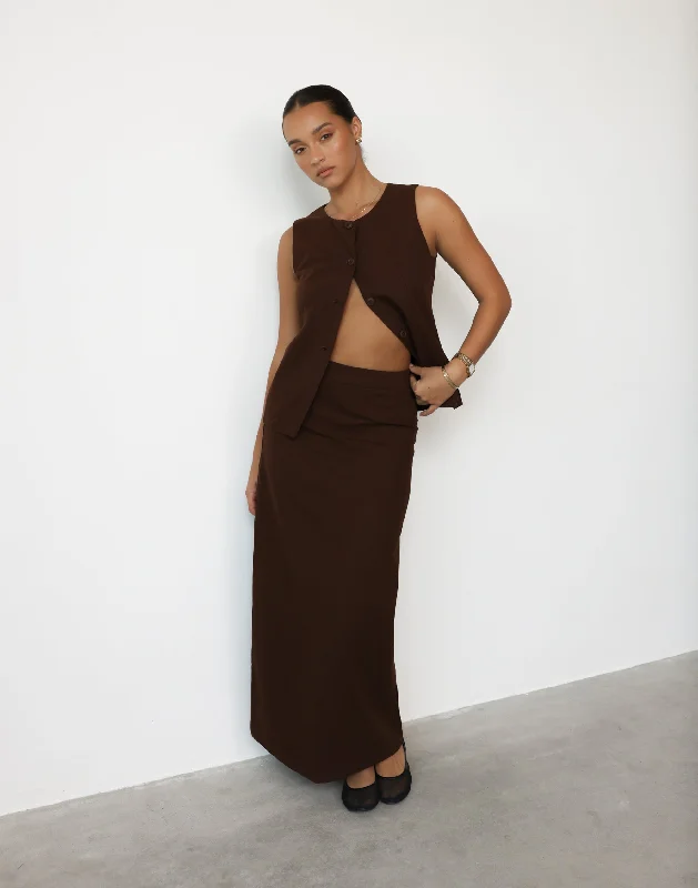 Kristen Maxi Skirt (Chocolate)